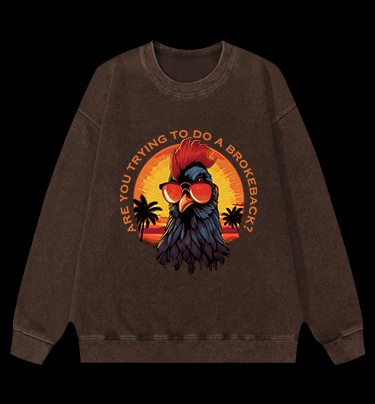 Rooster's Brokeback Vibe Vintage Washed 100% Cotton Sweatshirt