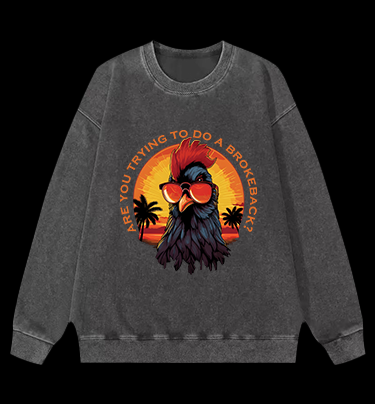 Rooster's Brokeback Vibe Vintage Washed 100% Cotton Sweatshirt