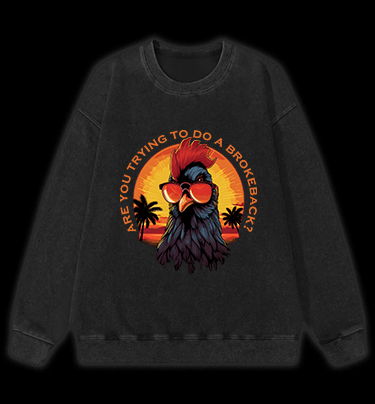 Rooster's Brokeback Vibe Vintage Washed 100% Cotton Sweatshirt