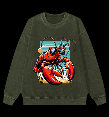 Lobster's Beach Swag Vintage Washed 100% Cotton Sweatshirt