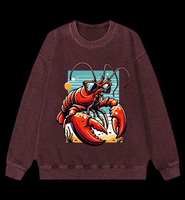 Lobster's Beach Swag Vintage Washed 100% Cotton Sweatshirt