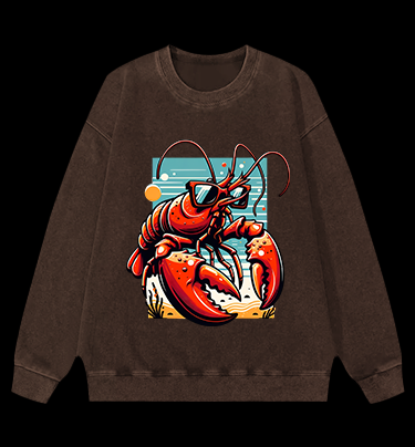 Lobster's Beach Swag Vintage Washed 100% Cotton Sweatshirt