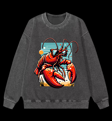 Lobster's Beach Swag Vintage Washed 100% Cotton Sweatshirt