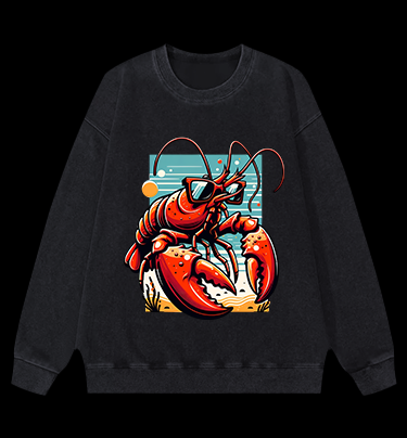 Lobster's Beach Swag Vintage Washed 100% Cotton Sweatshirt