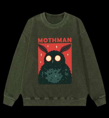 Mothman's Starry Eyes Vintage Washed 100% Cotton Sweatshirt