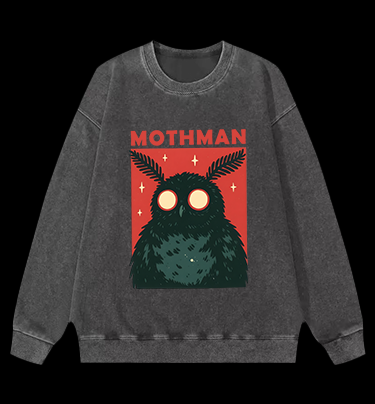 Mothman's Starry Eyes Vintage Washed 100% Cotton Sweatshirt