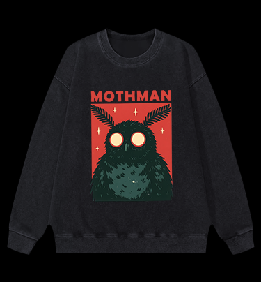 Mothman's Starry Eyes Vintage Washed 100% Cotton Sweatshirt
