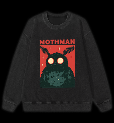 Mothman's Starry Eyes Vintage Washed 100% Cotton Sweatshirt