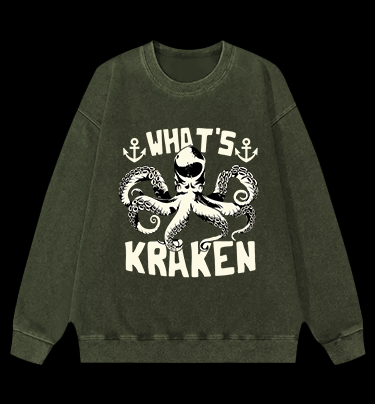Octopus's Sea Vibe Vintage Washed 100% Cotton Sweatshirt