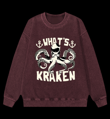 Octopus's Sea Vibe Vintage Washed 100% Cotton Sweatshirt