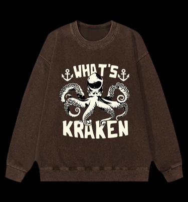 Octopus's Sea Vibe Vintage Washed 100% Cotton Sweatshirt