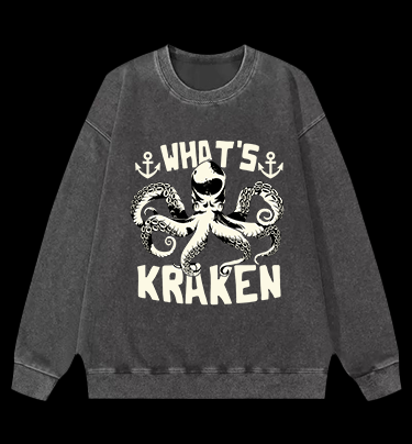 Octopus's Sea Vibe Vintage Washed 100% Cotton Sweatshirt