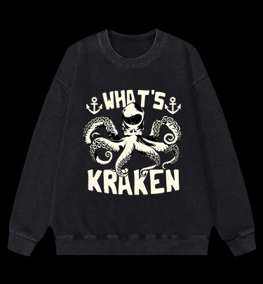 Octopus's Sea Vibe Vintage Washed 100% Cotton Sweatshirt