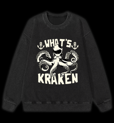 Octopus's Sea Vibe Vintage Washed 100% Cotton Sweatshirt