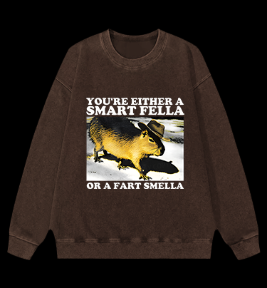 Cowboy Capybara Vintage Washed 100% Cotton Sweatshirt