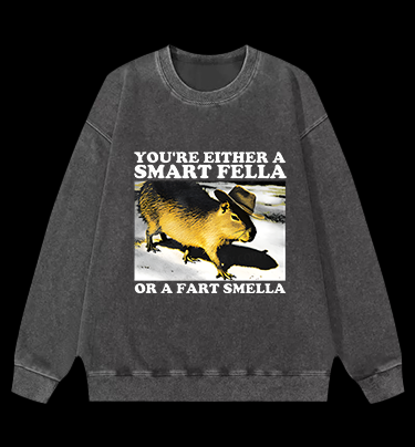 Cowboy Capybara Vintage Washed 100% Cotton Sweatshirt