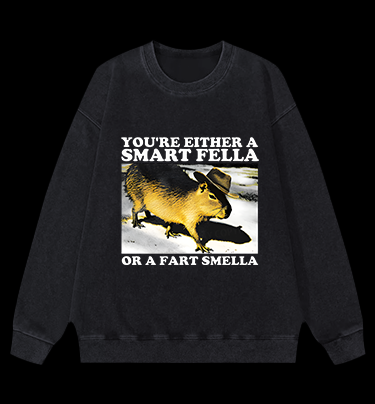 Cowboy Capybara Vintage Washed 100% Cotton Sweatshirt