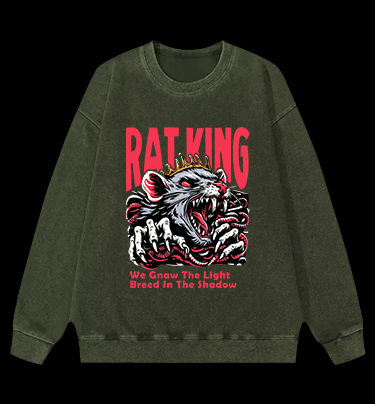 Mouse King's Reign Vintage Washed 100% Cotton Sweatshirt