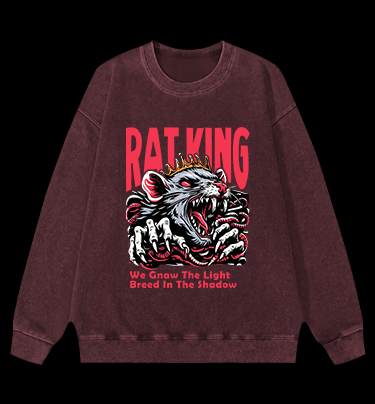Mouse King's Reign Vintage Washed 100% Cotton Sweatshirt