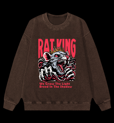 Mouse King's Reign Vintage Washed 100% Cotton Sweatshirt