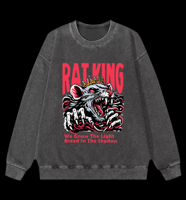 Mouse King's Reign Vintage Washed 100% Cotton Sweatshirt