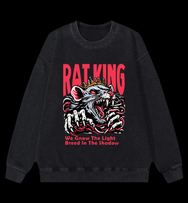 Mouse King's Reign Vintage Washed 100% Cotton Sweatshirt