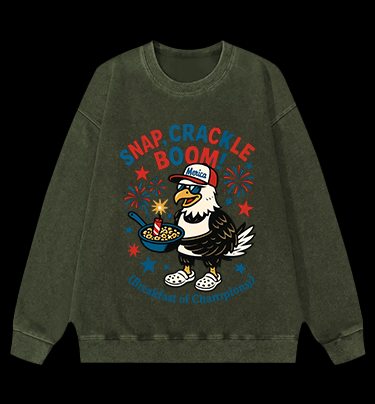 Eagle's Fun Breakfast Vintage Washed 100% Cotton Sweatshirt