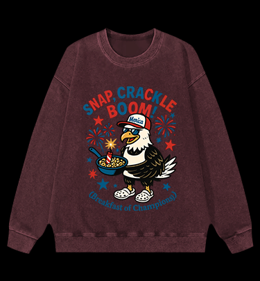Eagle's Fun Breakfast Vintage Washed 100% Cotton Sweatshirt