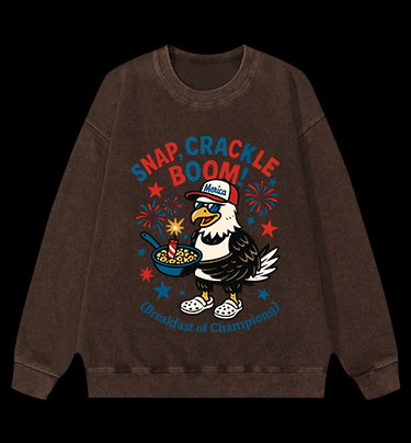 Eagle's Fun Breakfast Vintage Washed 100% Cotton Sweatshirt