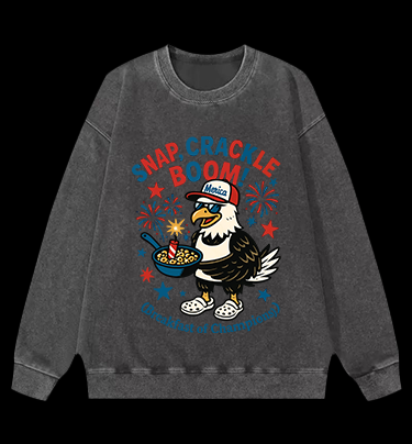 Eagle's Fun Breakfast Vintage Washed 100% Cotton Sweatshirt