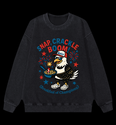 Eagle's Fun Breakfast Vintage Washed 100% Cotton Sweatshirt