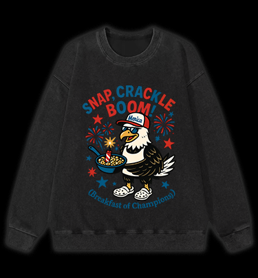 Eagle's Fun Breakfast Vintage Washed 100% Cotton Sweatshirt