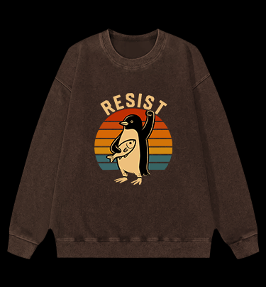Penguin Uprising Vintage Washed 100% Cotton Sweatshirt