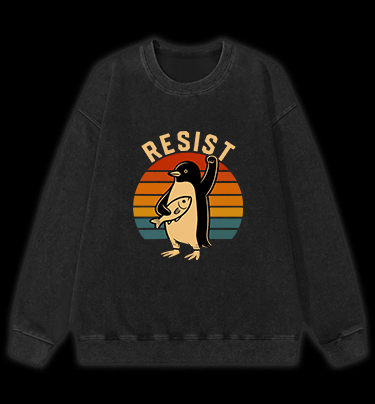 Penguin Uprising Vintage Washed 100% Cotton Sweatshirt