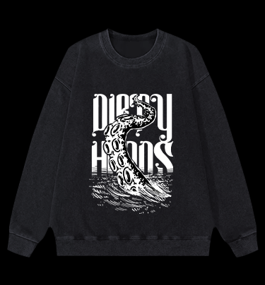 Octopus Tentacle Fun Vintage Washed 100% Cotton Sweatshirt