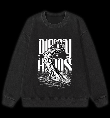 Octopus Tentacle Fun Vintage Washed 100% Cotton Sweatshirt