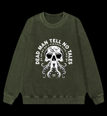 Skull - Octopus Mix Vintage Washed 100% Cotton Sweatshirt