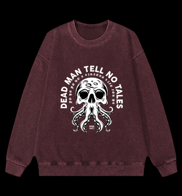 Skull - Octopus Mix Vintage Washed 100% Cotton Sweatshirt