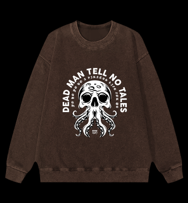 Skull - Octopus Mix Vintage Washed 100% Cotton Sweatshirt