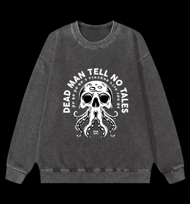Skull - Octopus Mix Vintage Washed 100% Cotton Sweatshirt