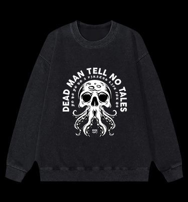 Skull - Octopus Mix Vintage Washed 100% Cotton Sweatshirt