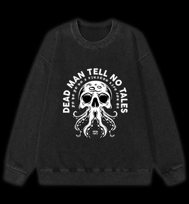 Skull - Octopus Mix Vintage Washed 100% Cotton Sweatshirt