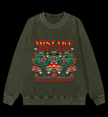 Lucky Frog Gamble Vintage Washed 100% Cotton Sweatshirt