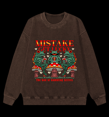 Lucky Frog Gamble Vintage Washed 100% Cotton Sweatshirt