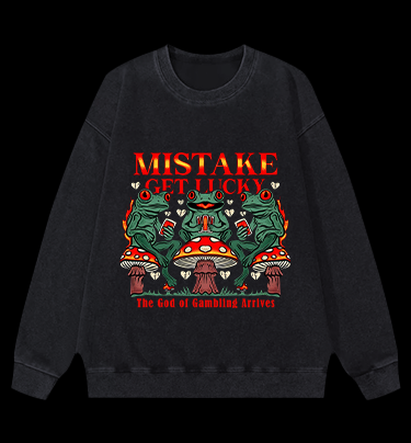 Lucky Frog Gamble Vintage Washed 100% Cotton Sweatshirt