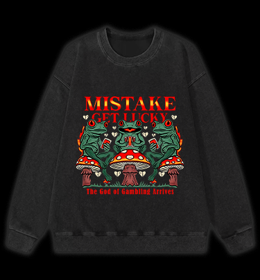 Lucky Frog Gamble Vintage Washed 100% Cotton Sweatshirt