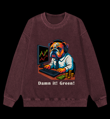 Angry Dog Trading Vintage Washed 100% Cotton Sweatshirt