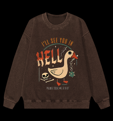 Hell - Bound Goose Vintage Washed 100% Cotton Sweatshirt