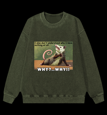 Confused Mouse Cry Vintage Washed 100% Cotton Sweatshirt