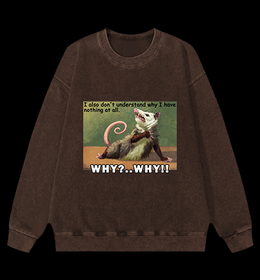 Confused Mouse Cry Vintage Washed 100% Cotton Sweatshirt